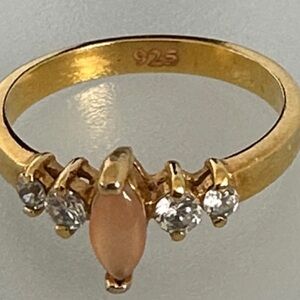 925 GF Pink Stone and Crystal Accents